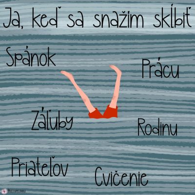 Co sa stane ked chcem sklbit rodinu, priatelov, zaluby a pracu. Vtipna ilustracia.